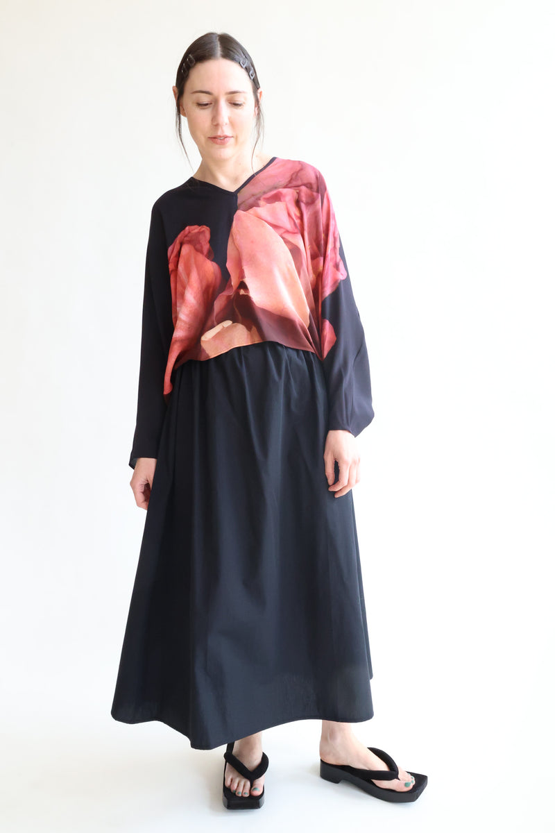 Silk Top Print E - Radicchio