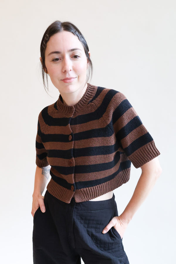 Cotton Buttoned Striped Top