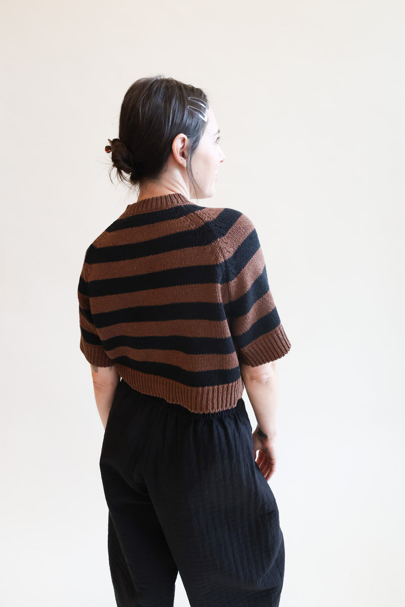 Cotton Buttoned Striped Top