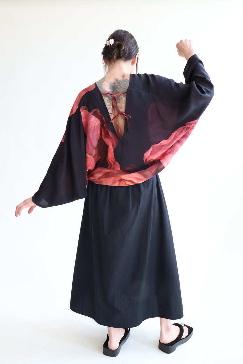 Silk Top Print E - Radicchio