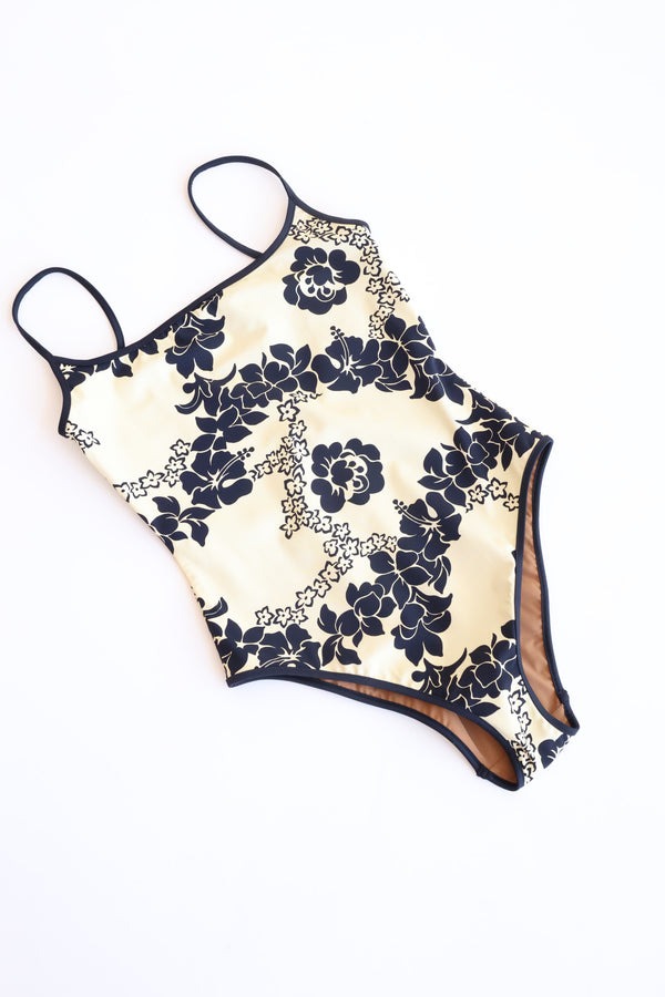 Noodle Suit Hibiscus Cream and Black