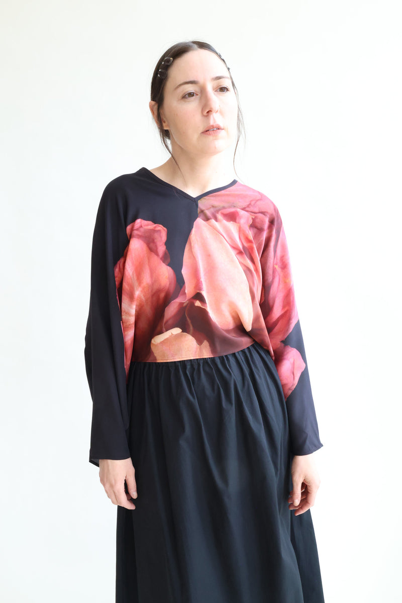 Silk Top Print E - Radicchio