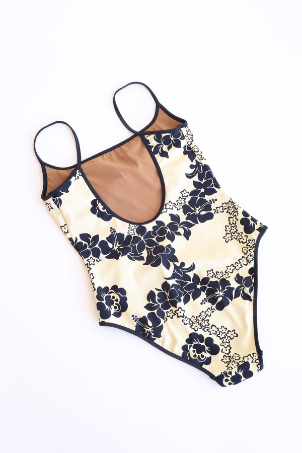 Noodle Suit Hibiscus Cream and Black