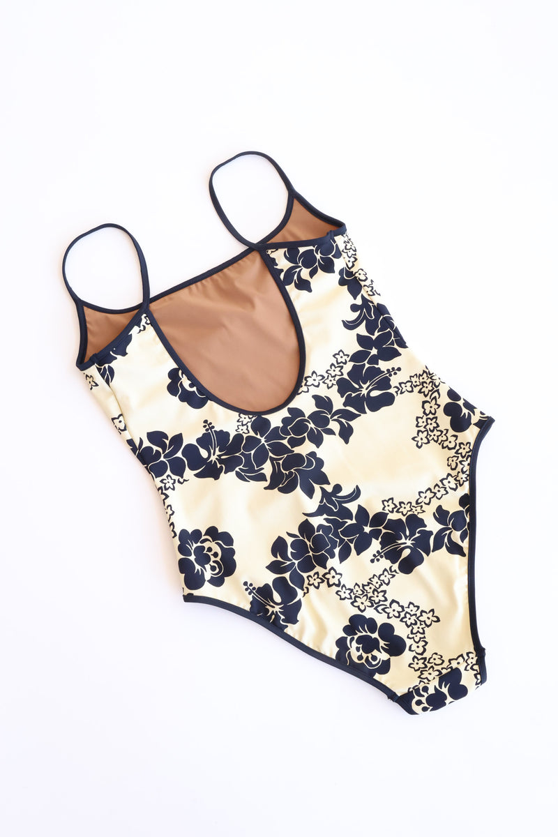 Noodle Suit Hibiscus Cream and Black
