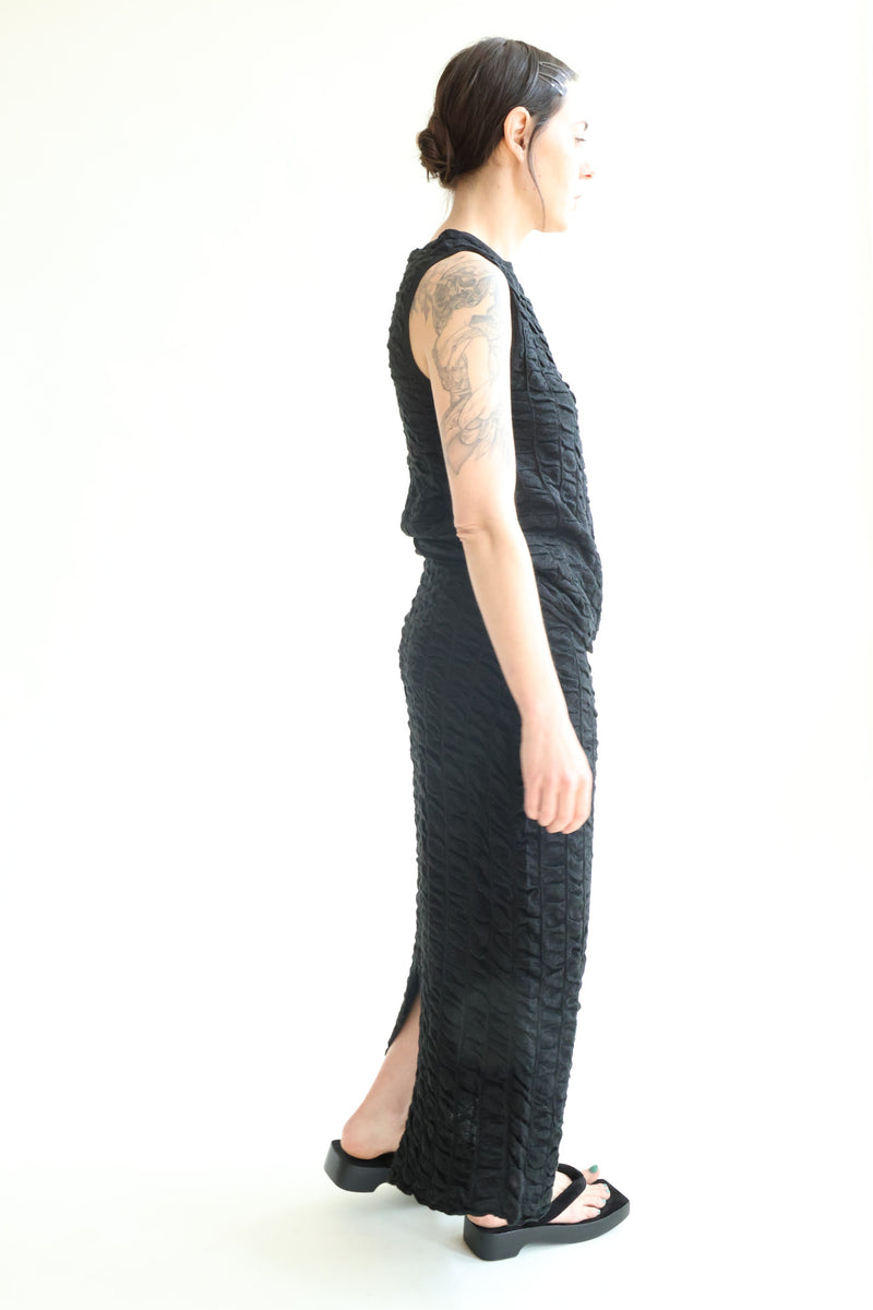 Ruche Skirt Black Melange