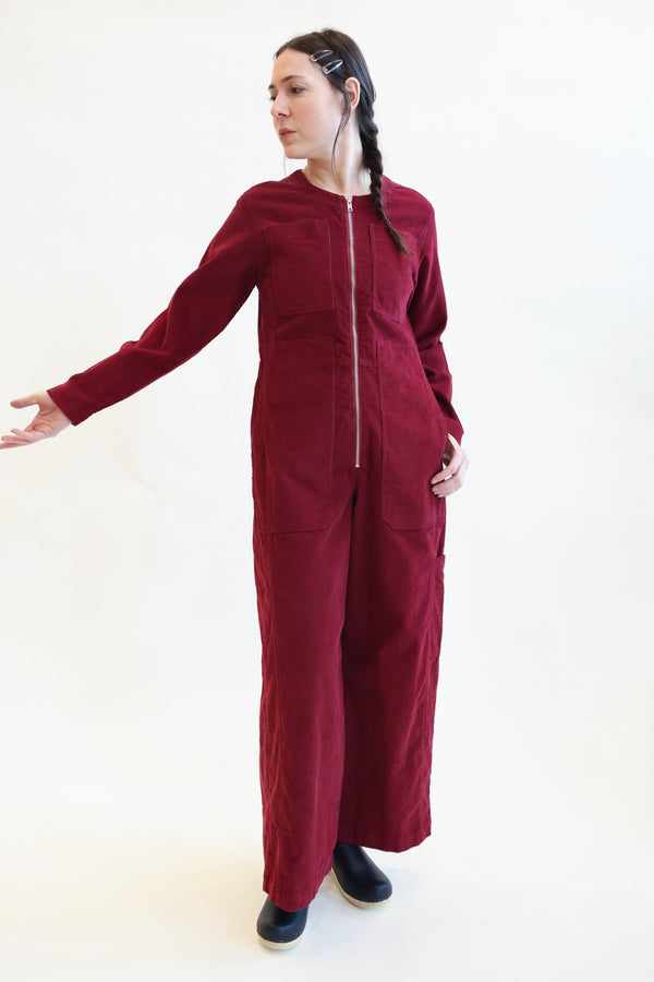 Felix Boilersuit Burgundy Cordoroy