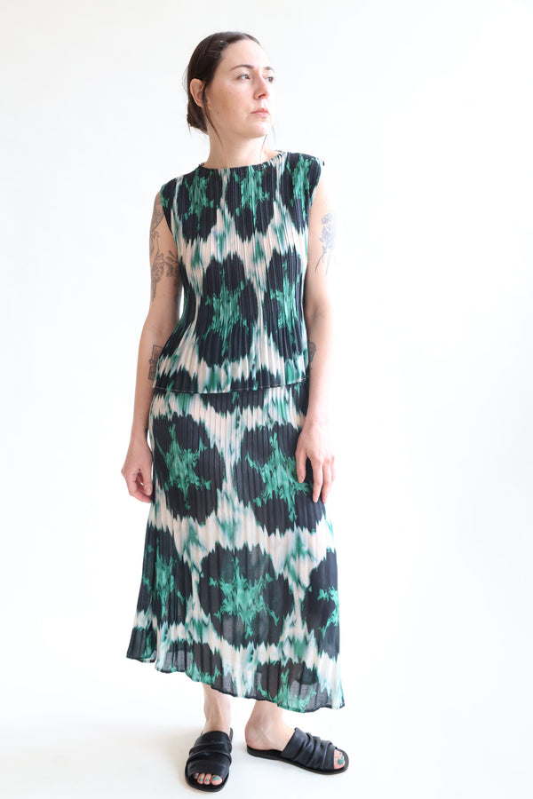 Hiro Skirt Emerald Ikat