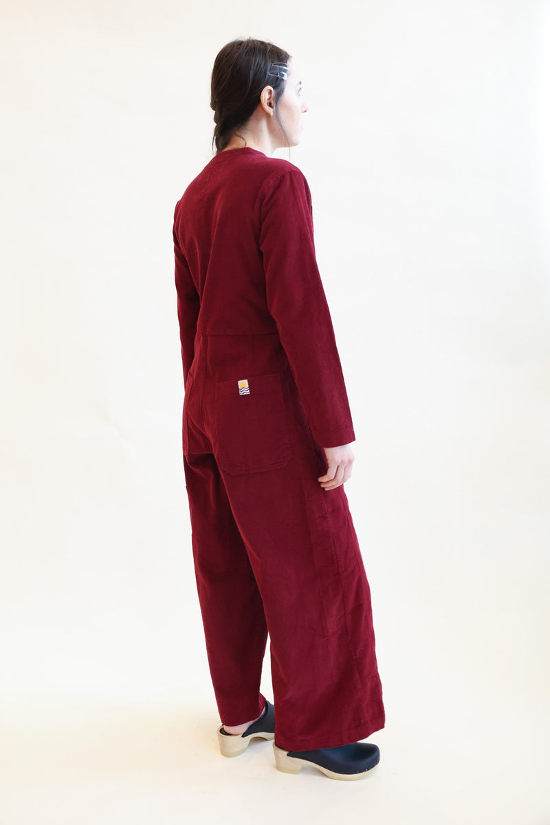 Felix Boilersuit Burgundy Cordoroy