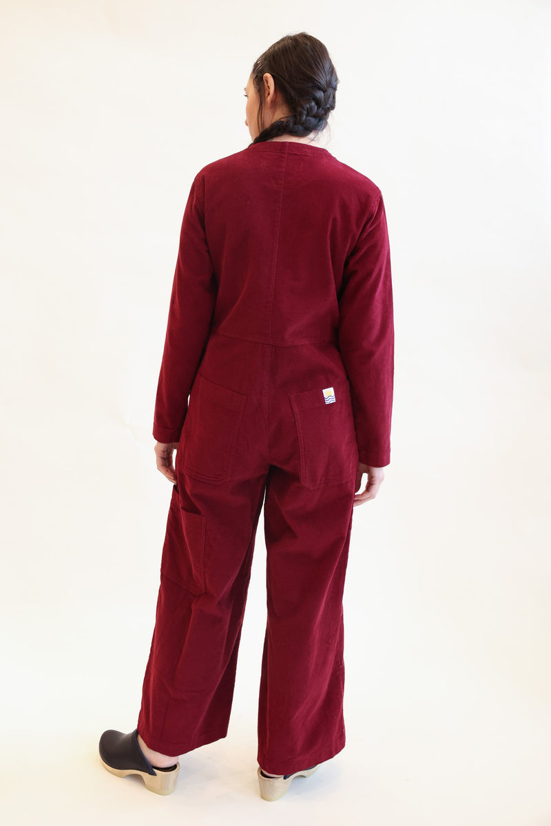 Felix Boilersuit Burgundy Cordoroy