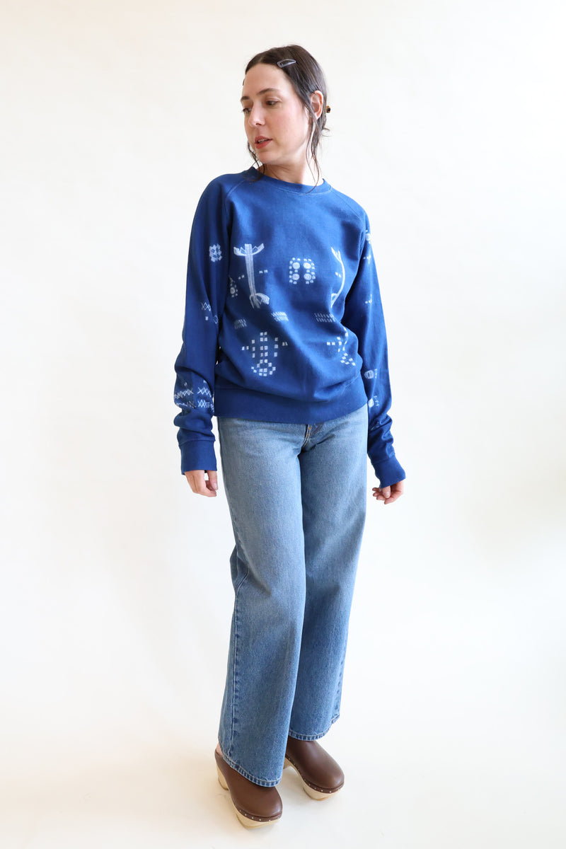 Sweatshirt Indigo Motif