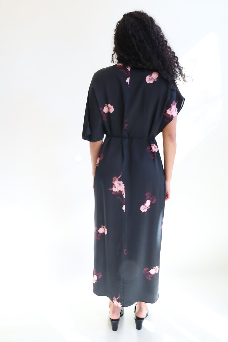 Fay Bouquet Chine Dress Wine/Black