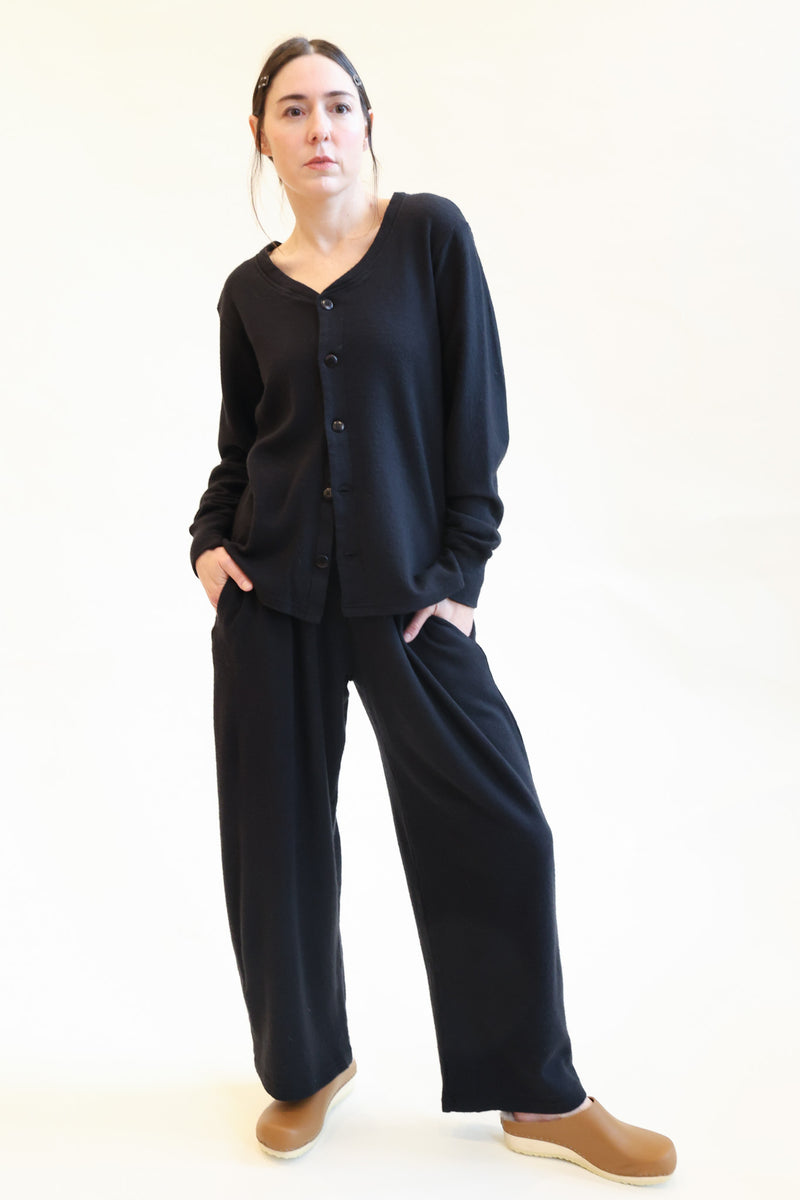 Wool Wide Leg Onyx