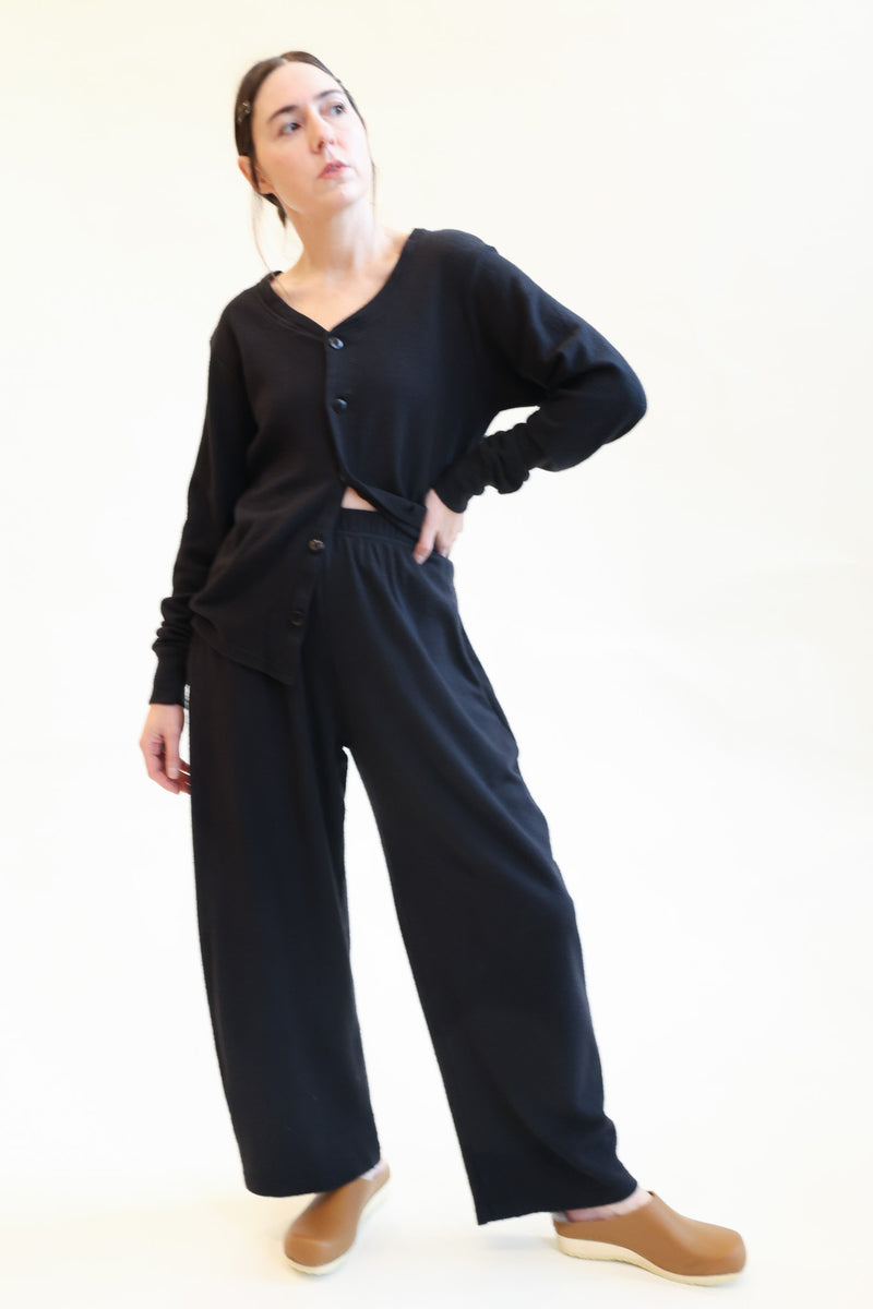 Wool Wide Leg Onyx