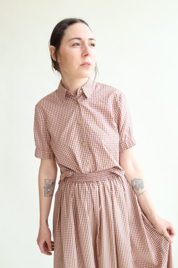 Chloe Top Pink Gingham