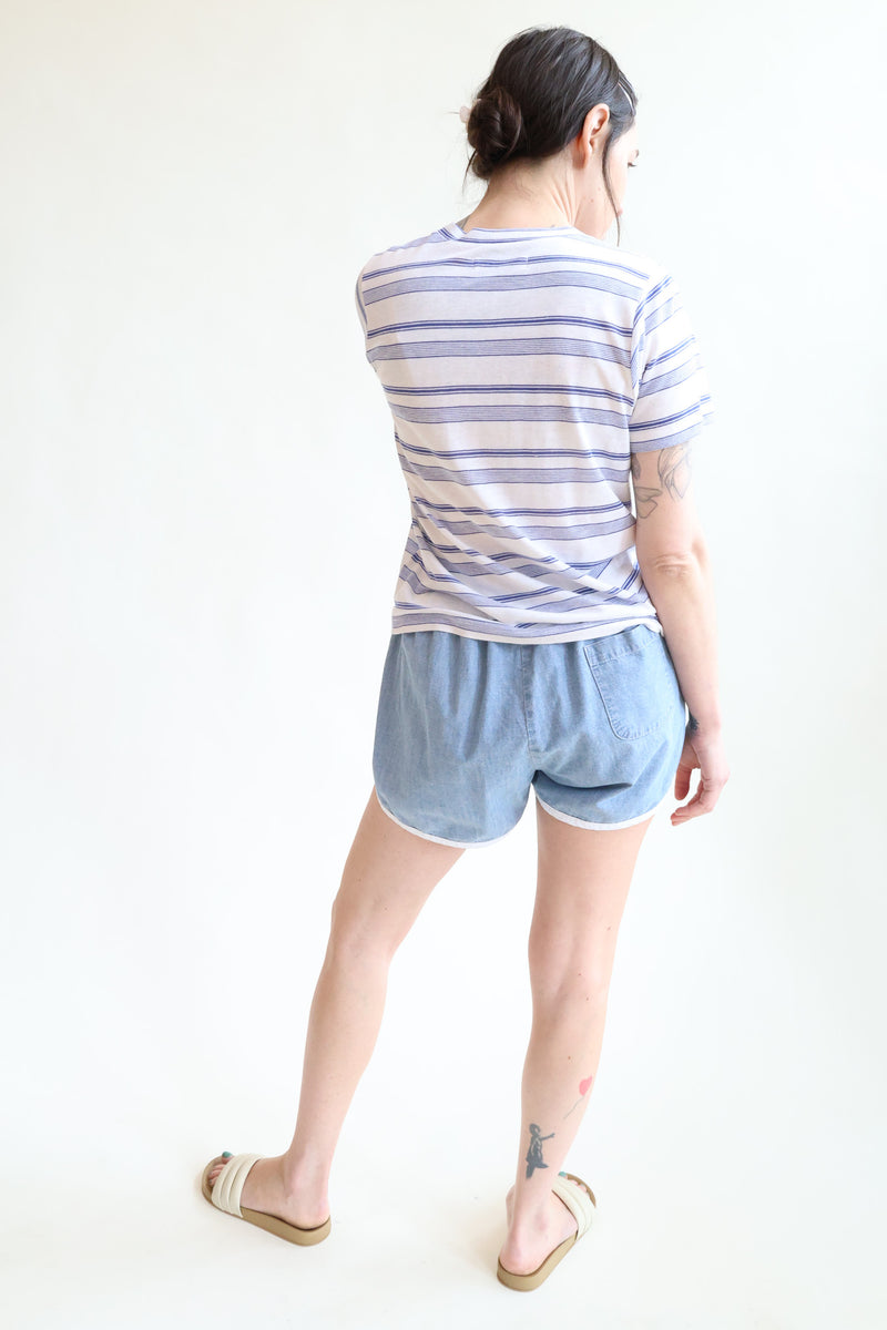 Perfect Little Short Sleeve Shirt Blue Stripe