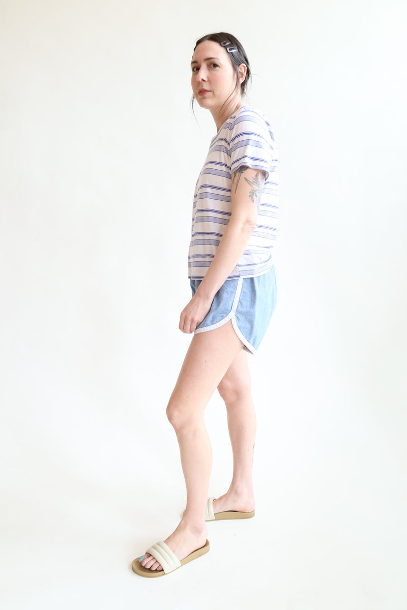 Perfect Little Short Sleeve Shirt Blue Stripe