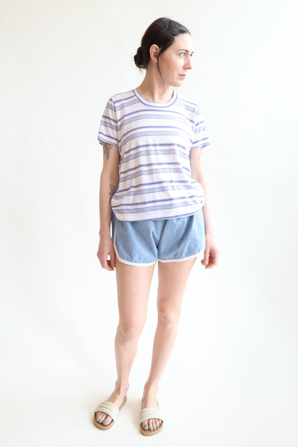 Perfect Little Short Sleeve Shirt Blue Stripe