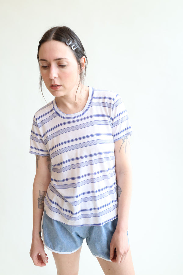 Perfect Little Short Sleeve Shirt Blue Stripe