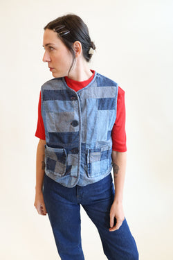 Reversible Vest Log Cabin Patchwork