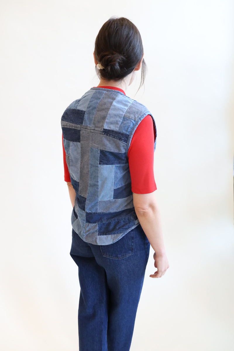 Reversible Vest Log Cabin Patchwork