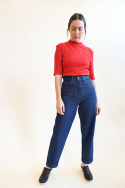 Mockneck Siren Tee Red Rib