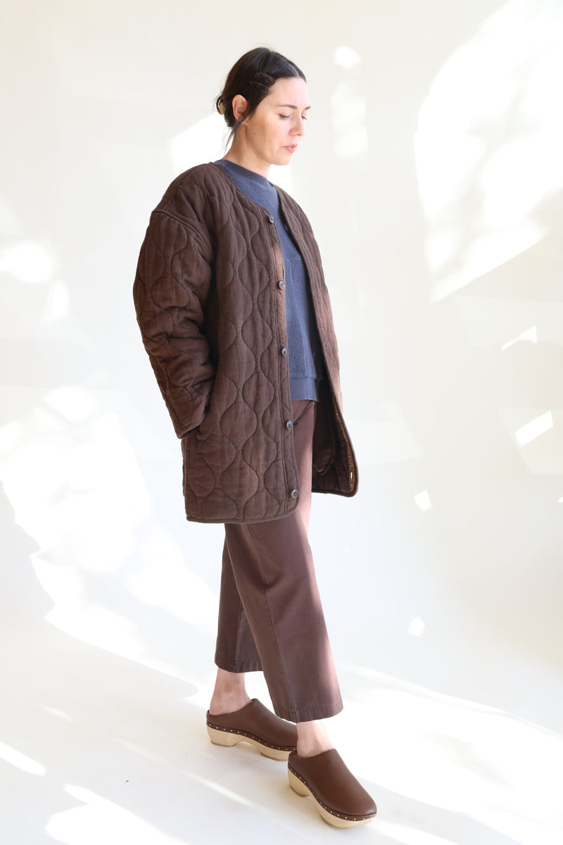 Quilted Coat Walnut