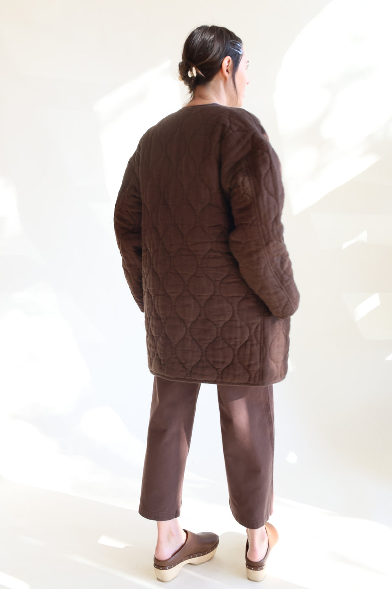 Quilted Coat Walnut