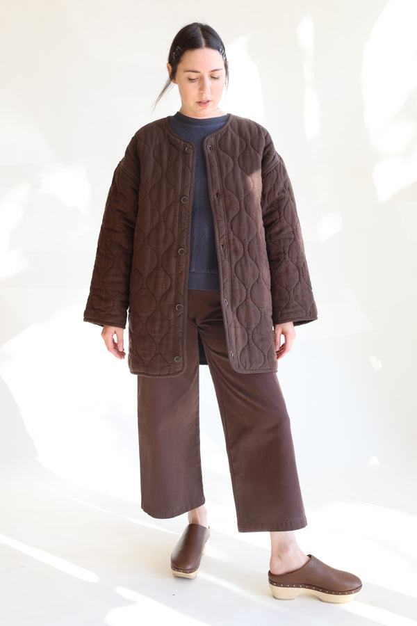 Quilted Coat Walnut