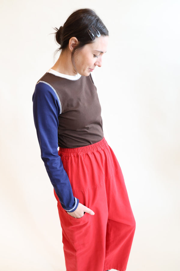 Luca Longsleeve Top Chocolate Patchwork