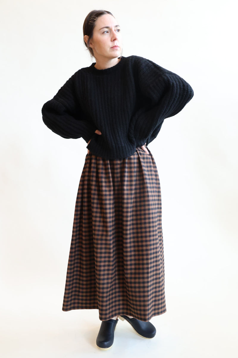 Pedra Skirt Brown Check