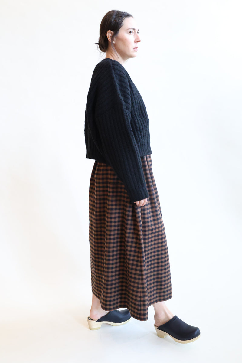 Pedra Skirt Brown Check