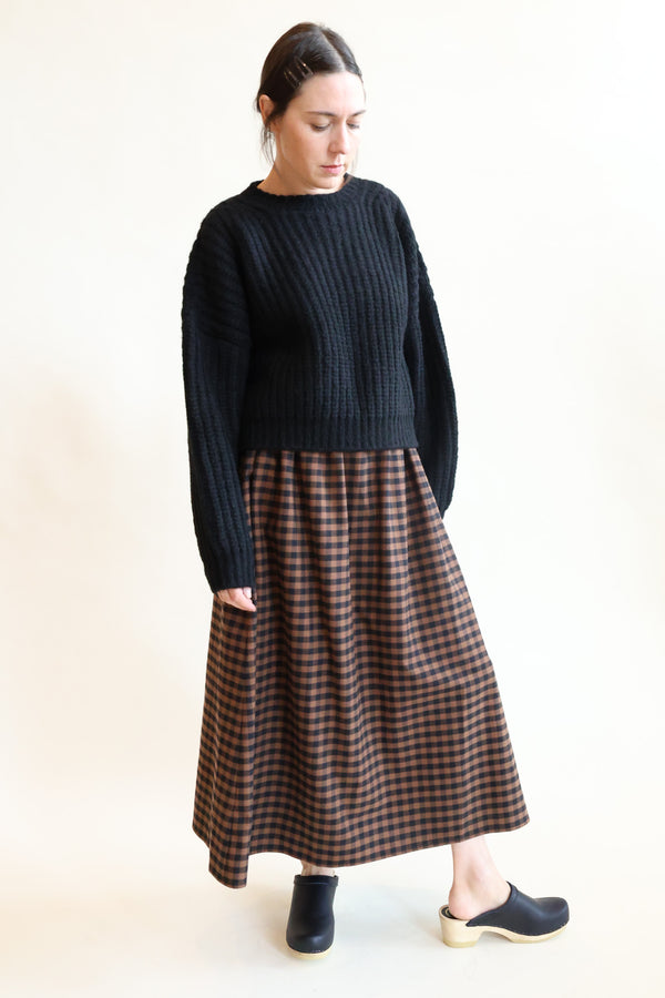 Pedra Skirt Brown Check