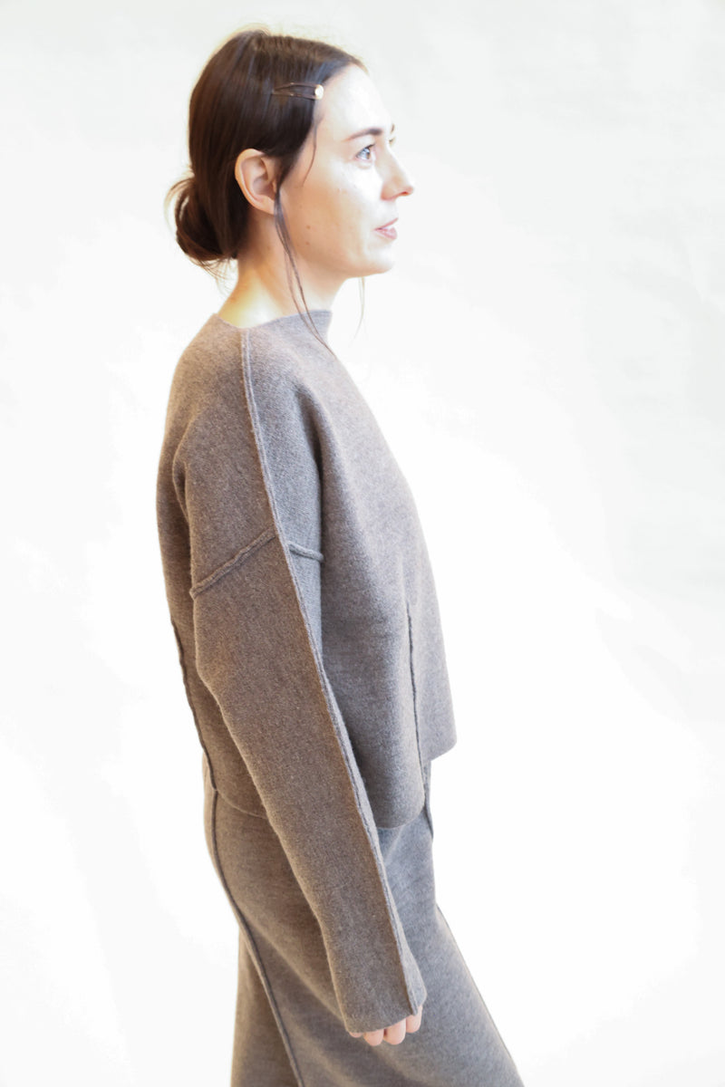 Double Knit Boatneck Cinder