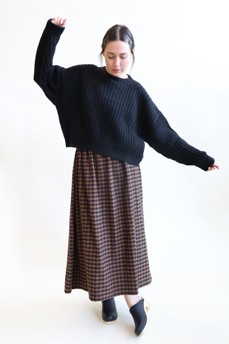 Pedra Skirt Brown Check