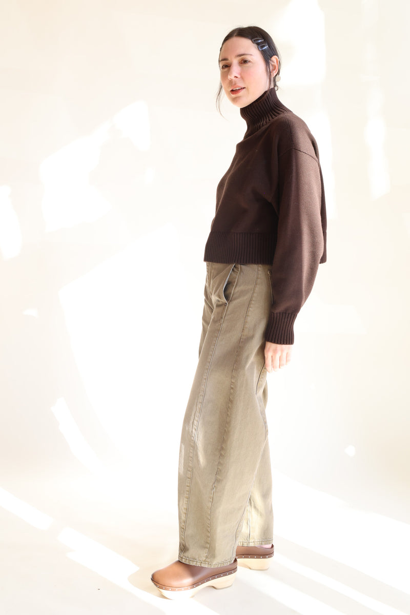 Barrel Denim Pants Mocha