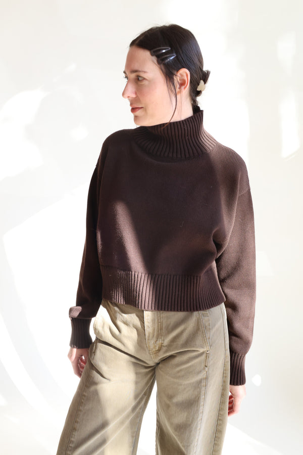 Crop Turtleneck Walnut