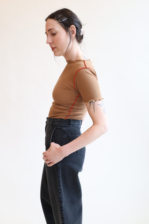 Vein Tee Shirt Alamillo Brown and Red
