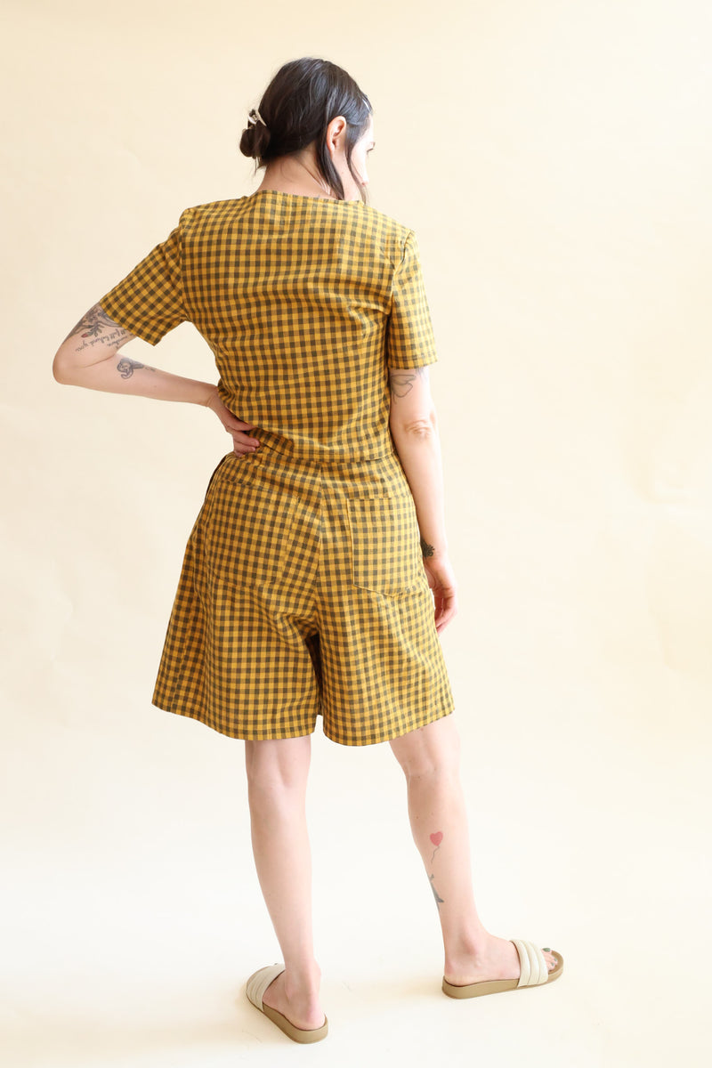 Sanne Short Toffee Gingham