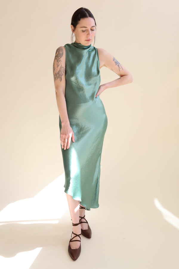 Cowl Bias Dress Jade