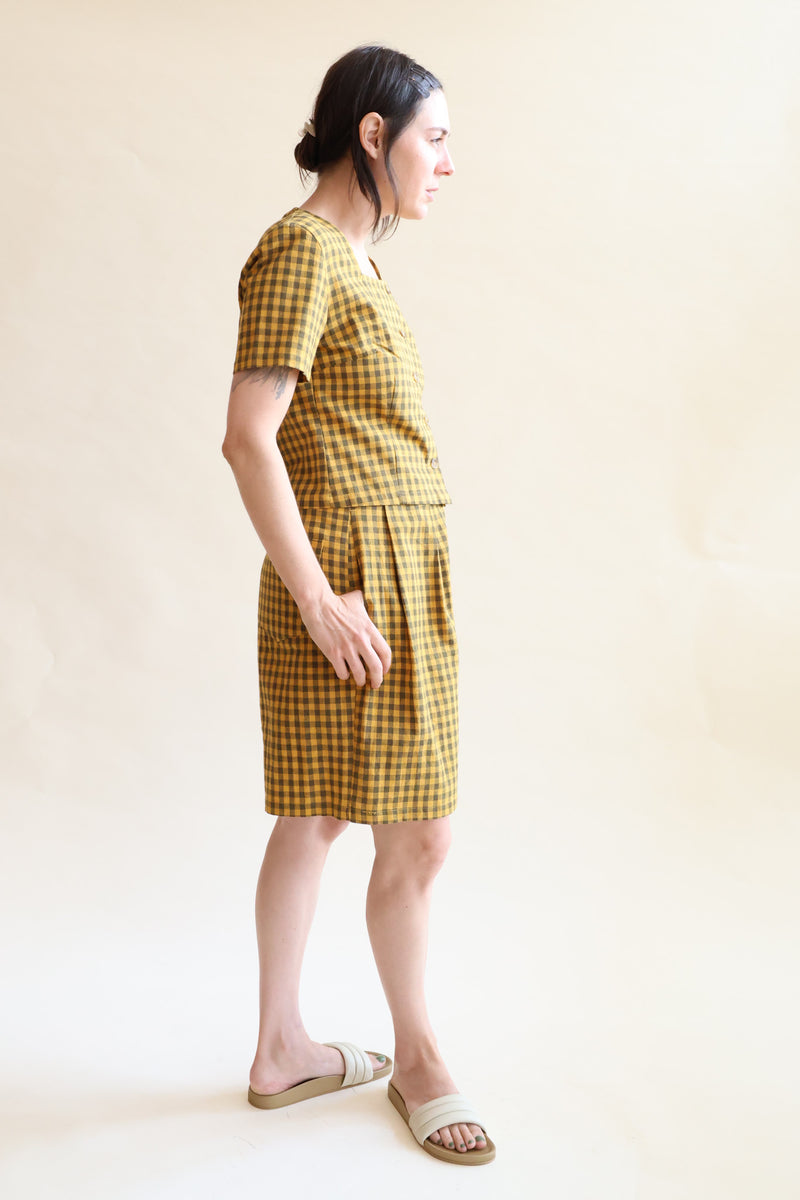 Sanne Short Toffee Gingham