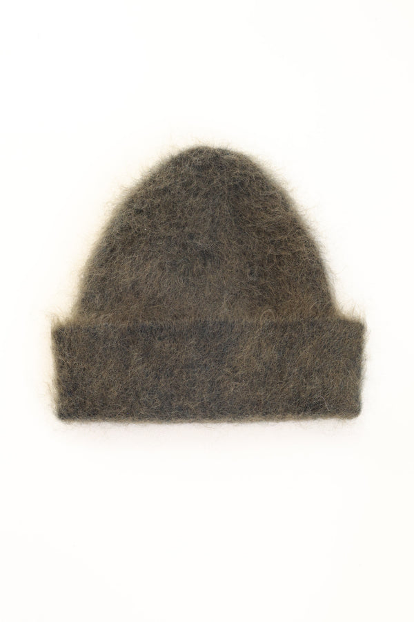 Brushed Mohair Beanie Olive