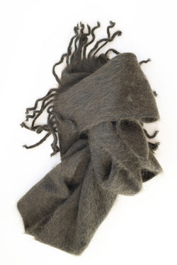 Brushed Mohair Scarf Olive