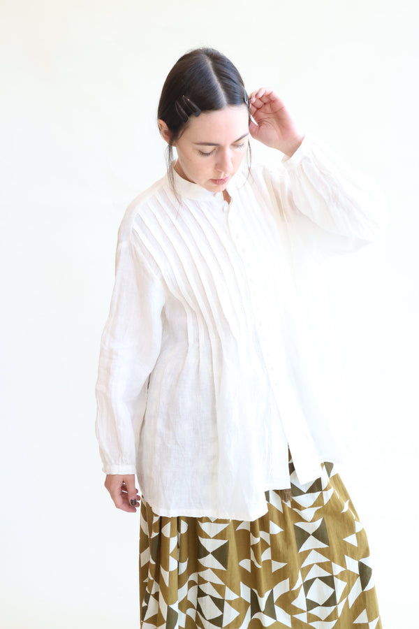 French Linen Shirt White