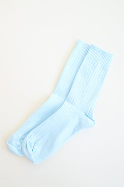 Rib Overankle Socks Lagoon Blue