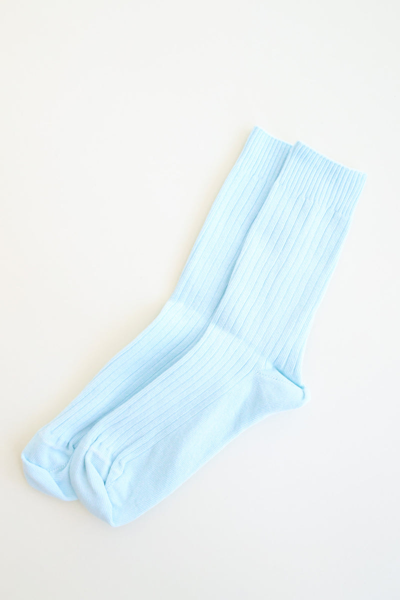 Rib Overankle Socks Lagoon Blue