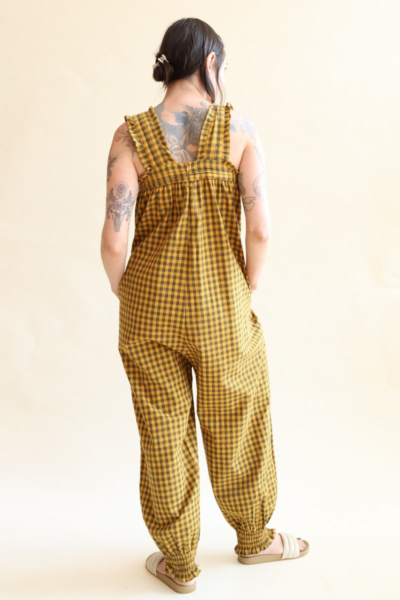 Linum Jumpsuit Toffee Gingham