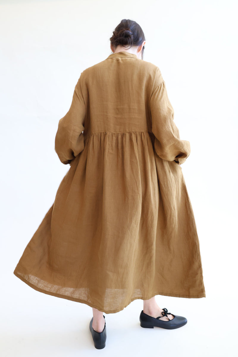 French Linen Dress Camel