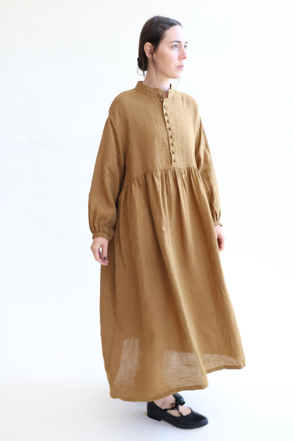 French Linen Dress Camel
