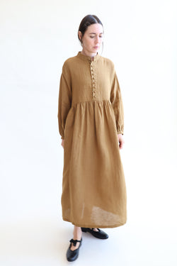 French Linen Dress Camel
