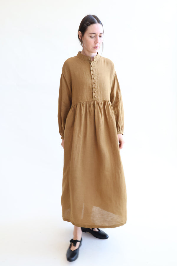 French Linen Dress Camel